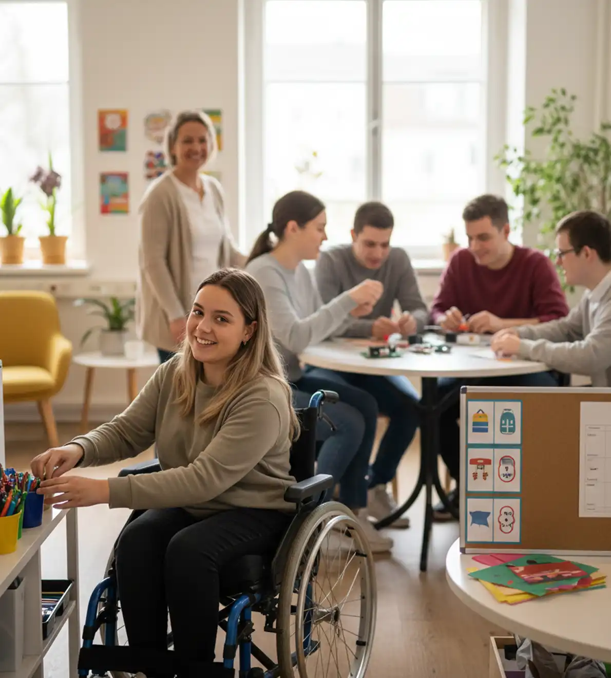 Tineri cu dizabilități dezvoltând autonomie personală și abilități de viață independentă într-un cadru educațional sigur, la Clubul Tinerilor.